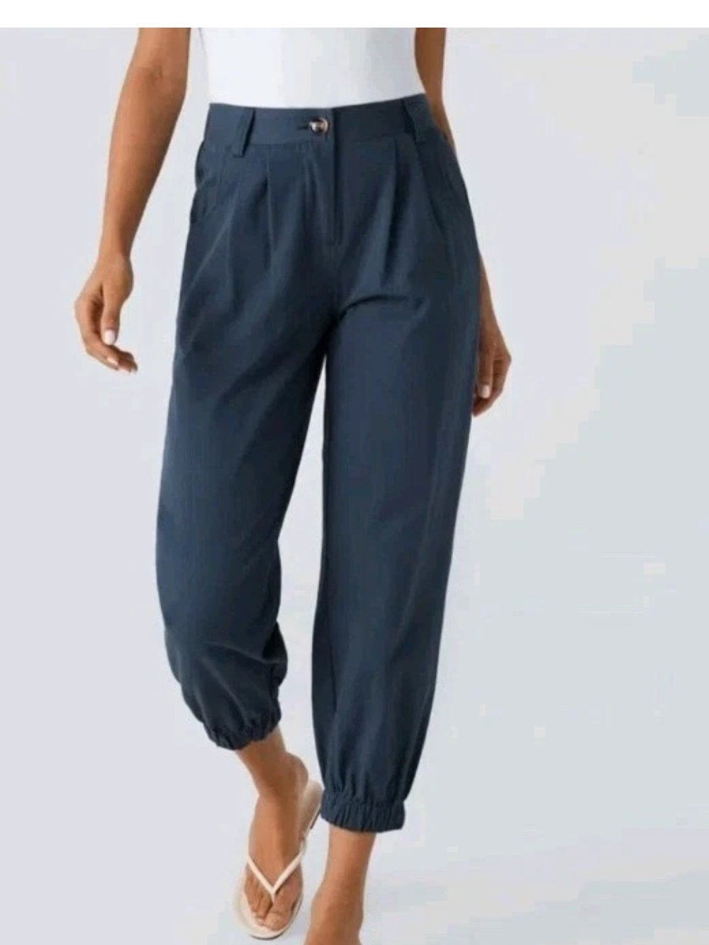HALARA Navy Elastic-Cuff Jogger Pants 27 Inch Inseam